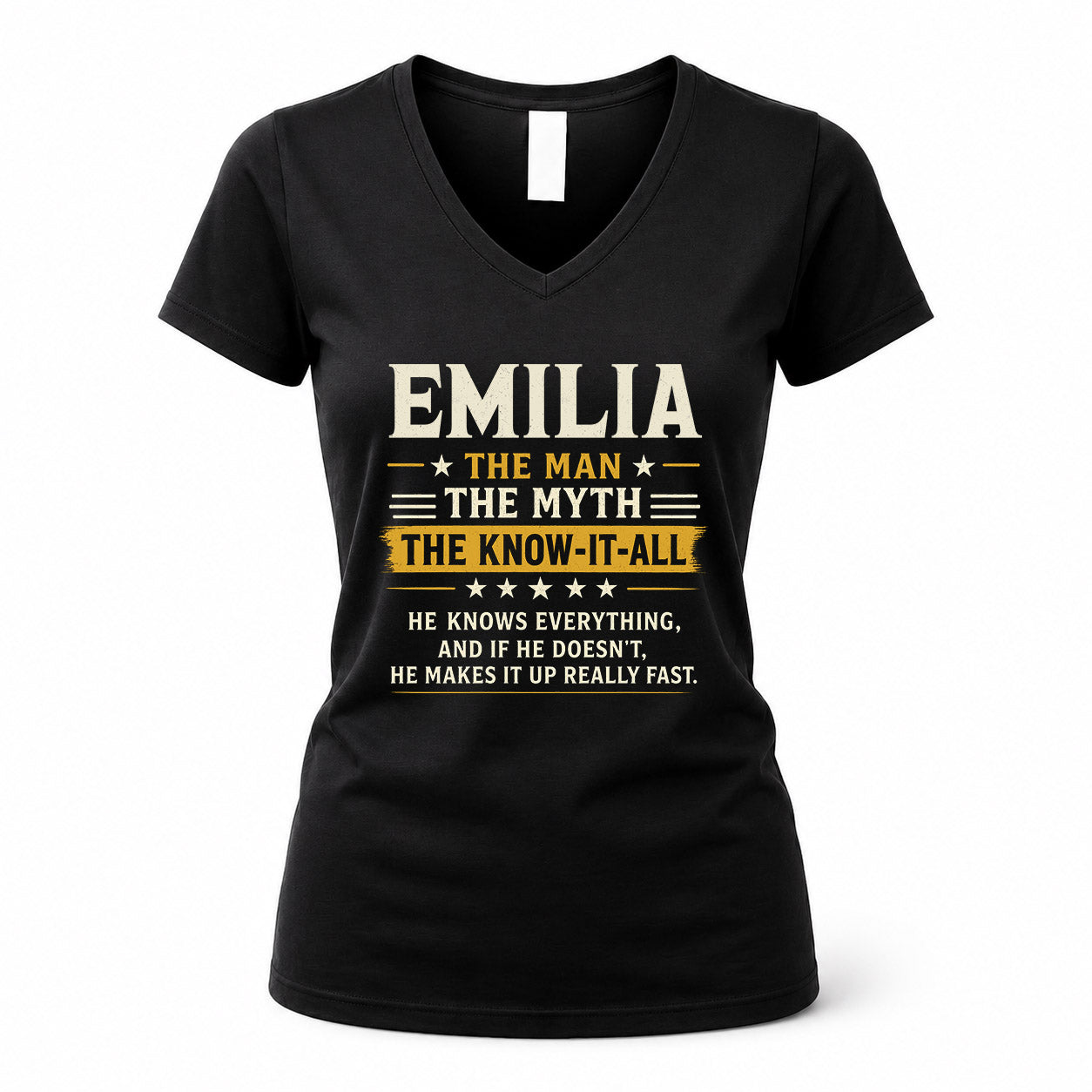 EMILIA TM90-K04-125 - NAME Legendary Know-It-All Personalized Funny Shirt