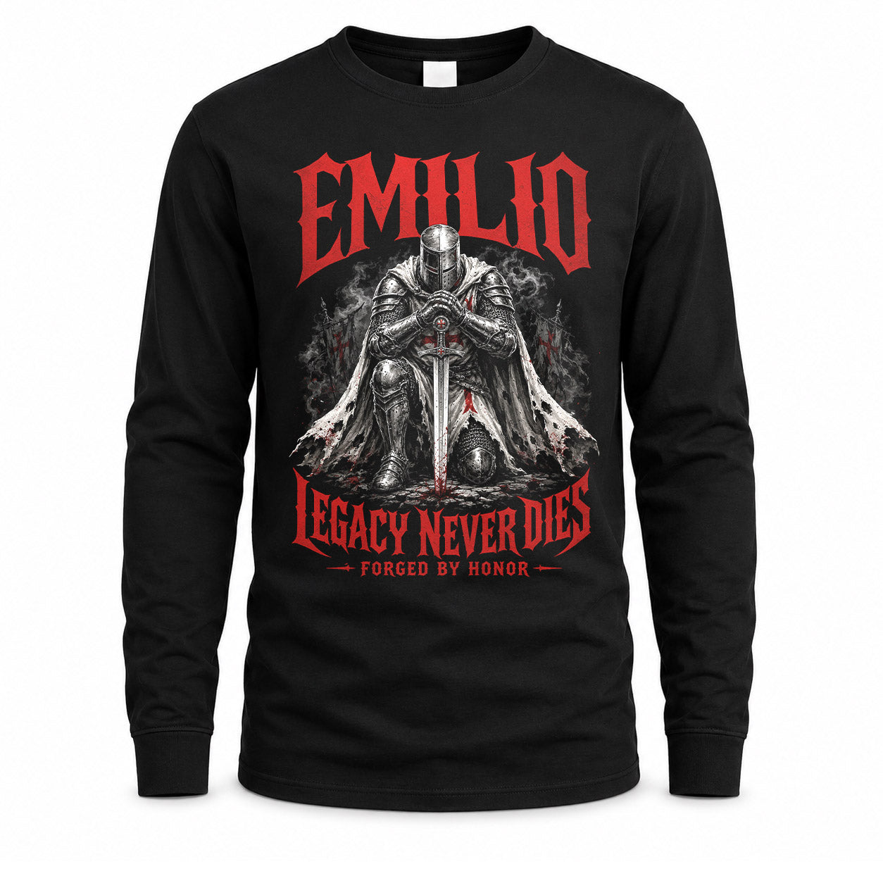 EMILIO HS90-K04-109 - NAME Legacy Never Dies Forged By Honor Personalized Knight