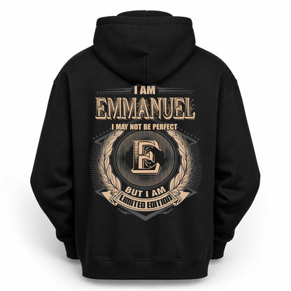EMMANUEL PH55-T25-Personalized Name Quote Apparel “I Am NAME May Not Be Perfect But I Am Limited Edition”