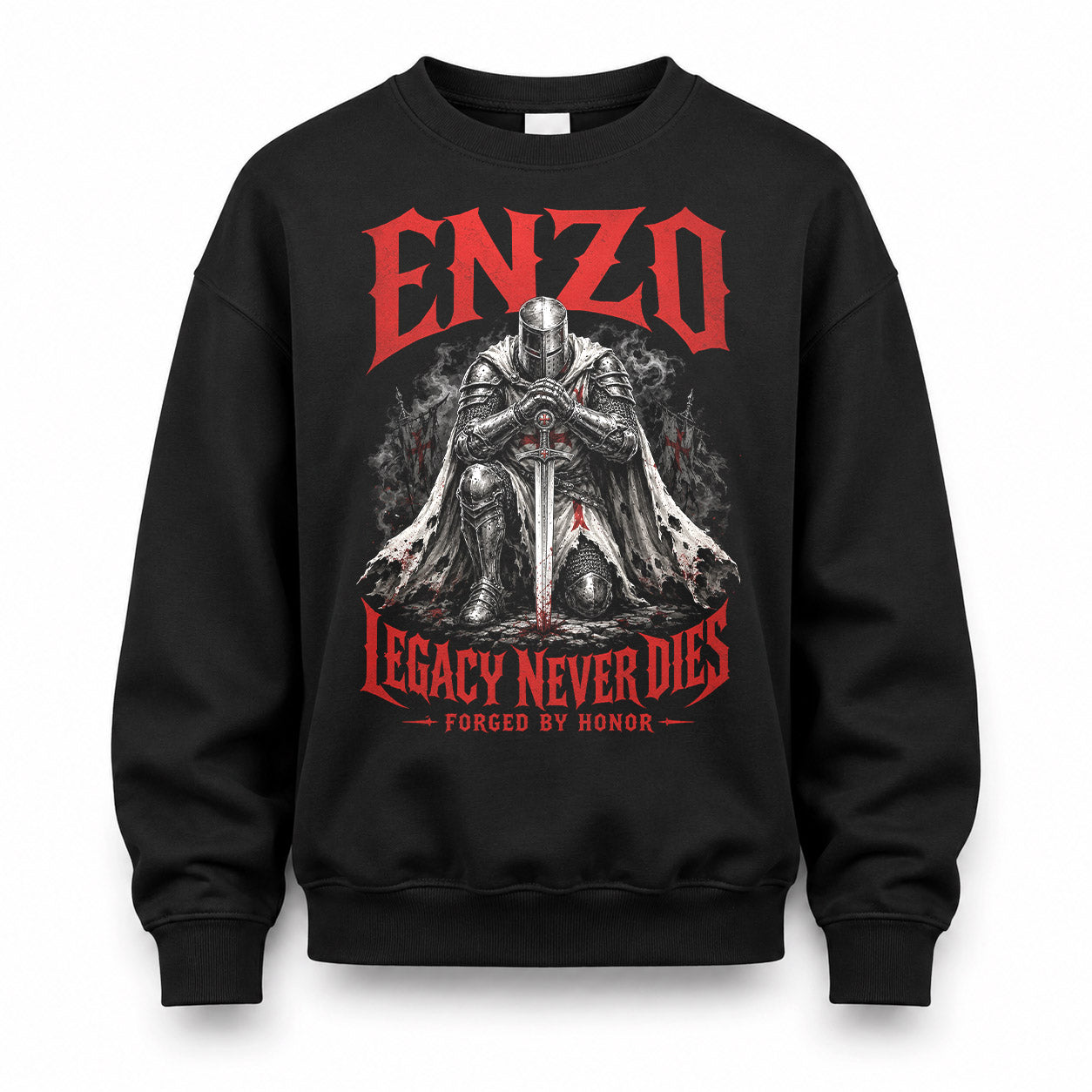 ENZO HS90-K04-109 - NAME Legacy Never Dies Forged By Honor Personalized Knight