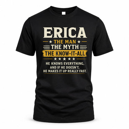 ERICA TM90-K04-125 - NAME Legendary Know-It-All Personalized Funny Shirt
