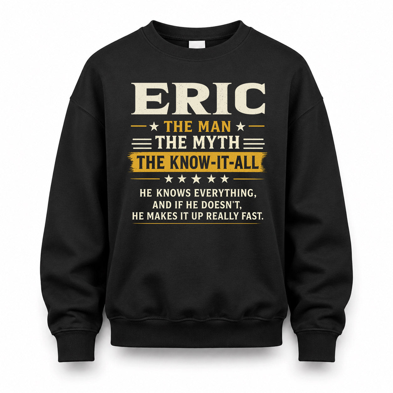 ERIC TM90-K04-125 - NAME Legendary Know-It-All Personalized Funny Shirt