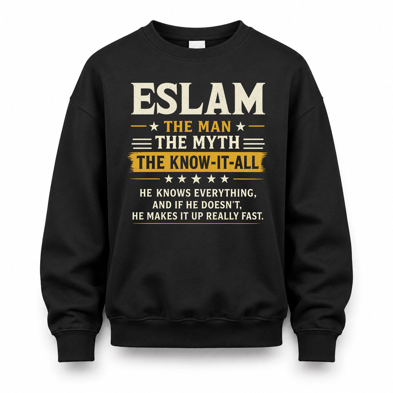 ESLAM TM90-K04-125 - NAME Legendary Know-It-All Personalized Funny Shirt