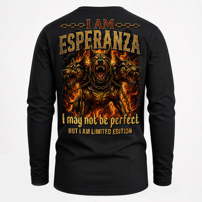 ESPERANZA MP88-F2-168–Personalized Bold Quote Apparel “I Am NAME I May Not Be Perfect But I Am Limited Edition