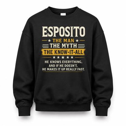 ESPOSITO TM90-K04-125 - NAME Legendary Know-It-All Personalized Funny Shirt