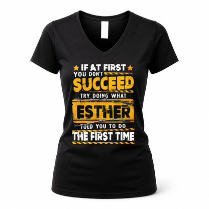 ESTHER TP22-K11-109 - Personalized Funny Quote Apparel “If At First You Don’t Succeed, Try Doing What WANG Told You To Do The First Time”
