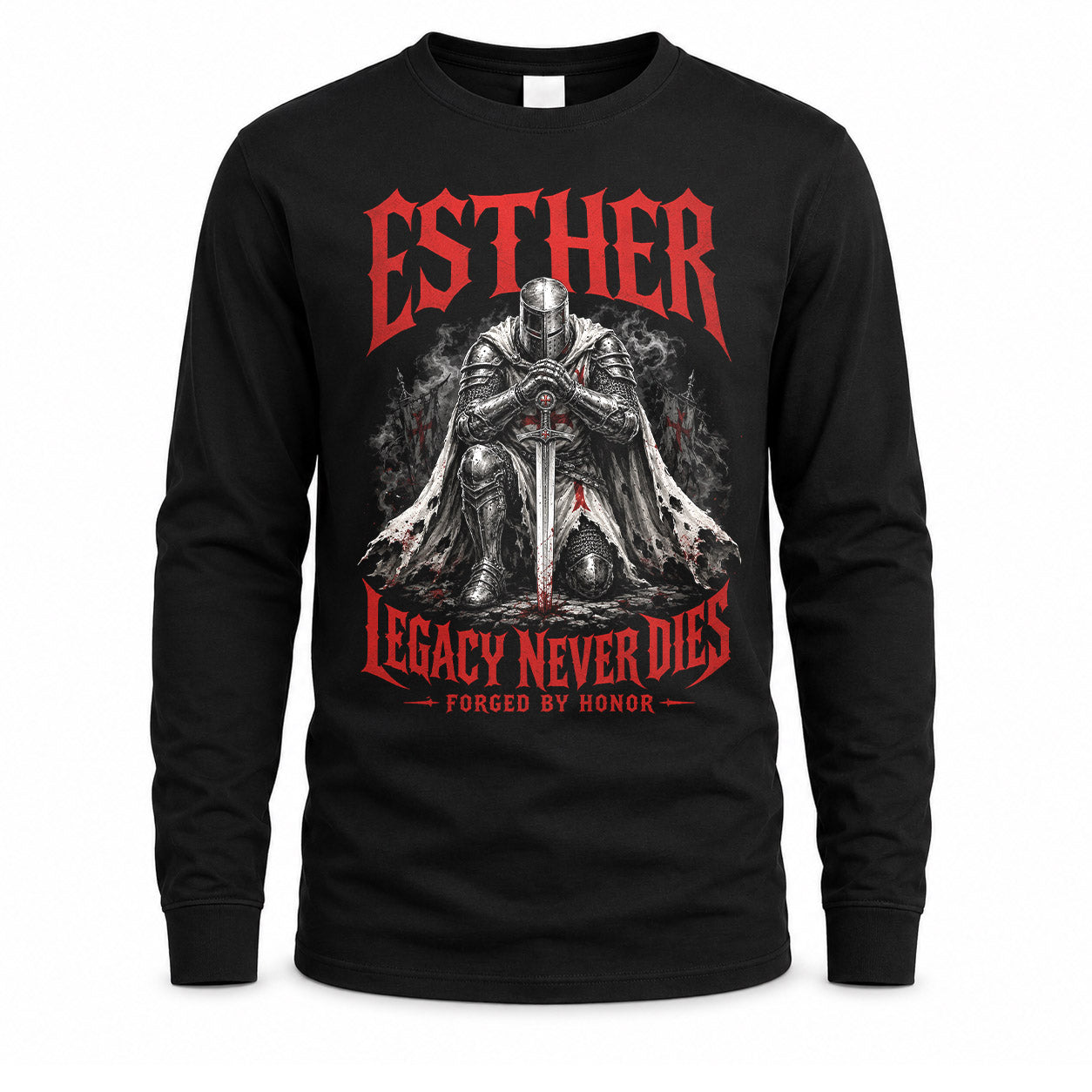 ESTHER HS90-K04-109 - NAME Legacy Never Dies Forged By Honor Personalized Knight