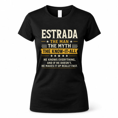 ESTRADA TM90-K04-125 - NAME Legendary Know-It-All Personalized Funny Shirt