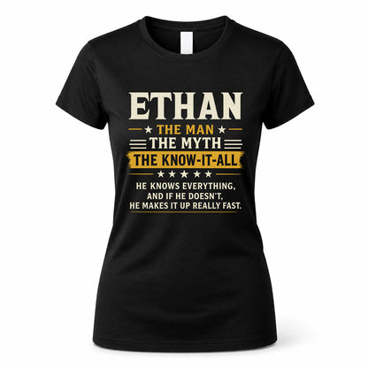 ETHAN TM90-K04-125 - NAME Legendary Know-It-All Personalized Funny Shirt
