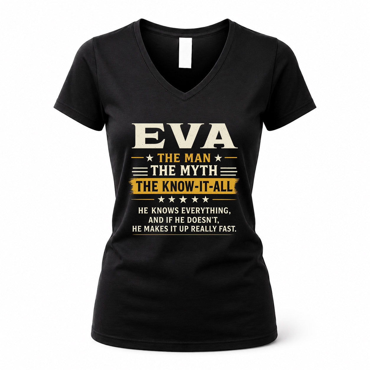 EVA TM90-K04-125 - NAME Legendary Know-It-All Personalized Funny Shirt