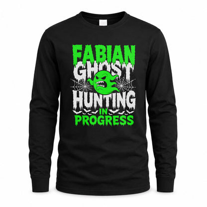 FABIAN HW22-K06-109 - NAME Ghost Hunting In Progress Personalized Halloween Shirt