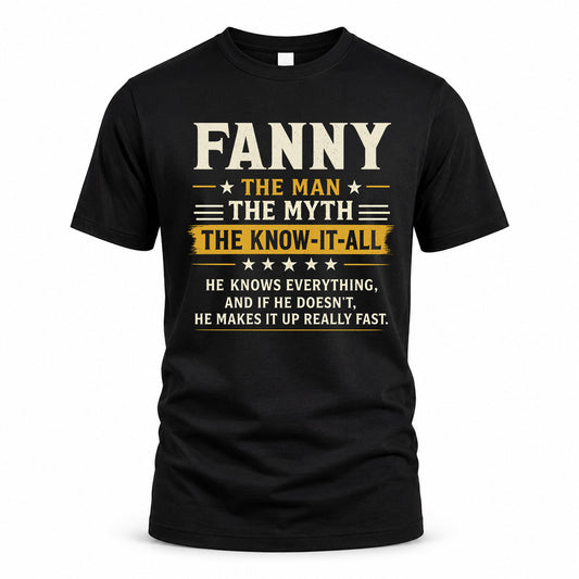 FANNY TM90-K04-125 - NAME Legendary Know-It-All Personalized Funny Shirt
