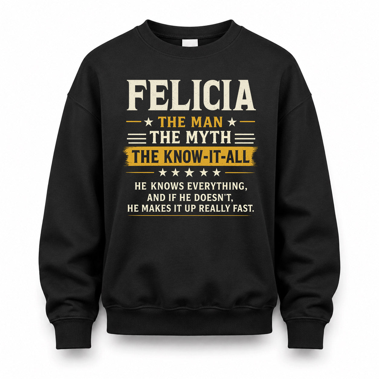 FELICIA TM90-K04-125 - NAME Legendary Know-It-All Personalized Funny Shirt