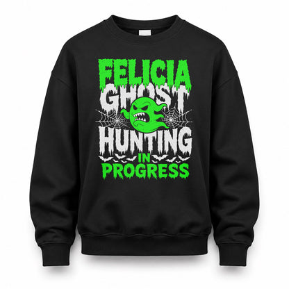 FELICIA HW22-K06-109 - NAME Ghost Hunting In Progress Personalized Halloween Shirt