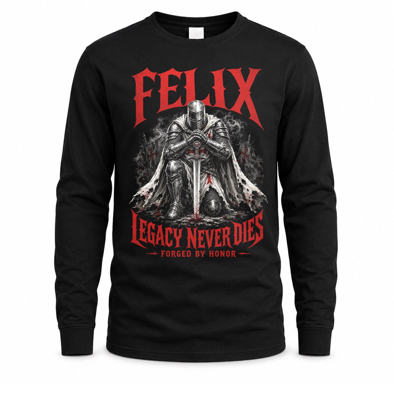 FELIX HS90-K04-109 - NAME Legacy Never Dies Forged By Honor Personalized Knight