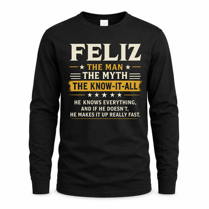 FELIZ TM90-K04-125 - NAME Legendary Know-It-All Personalized Funny Shirt