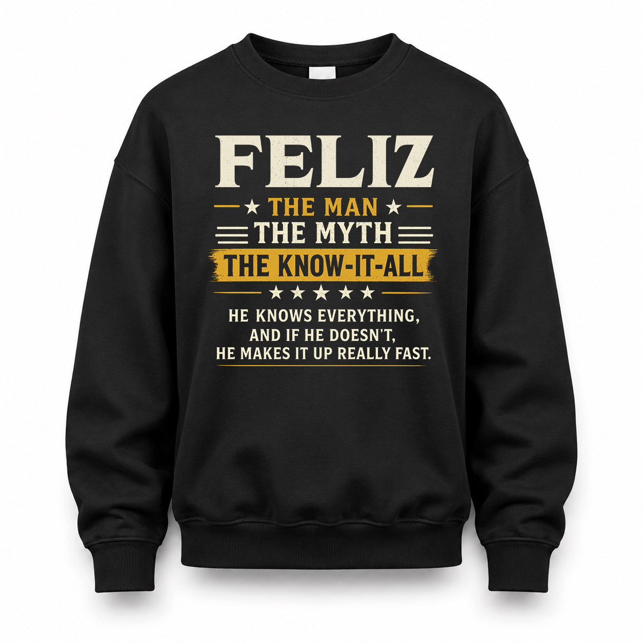 FELIZ TM90-K04-125 - NAME Legendary Know-It-All Personalized Funny Shirt