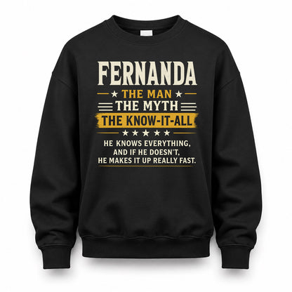 FERNANDA TM90-K04-125 - NAME Legendary Know-It-All Personalized Funny Shirt