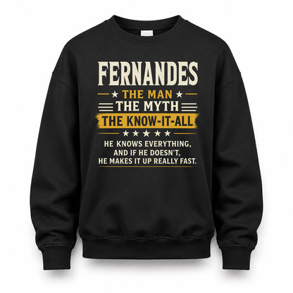 FERNANDES TM90-K04-125 - NAME Legendary Know-It-All Personalized Funny Shirt