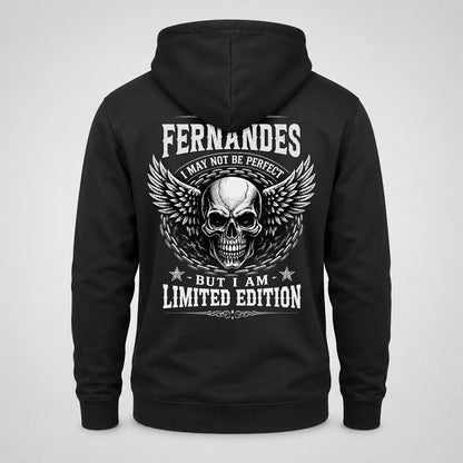 FERNANDES P01-K24-229 – Personalized Skull Graphic Apparel “I Am NAME I May Not Be Perfect But I Am Limited Edition”