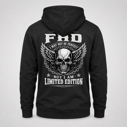 FHD P01-K24-229 – Personalized Skull Graphic Apparel “I Am NAME I May Not Be Perfect But I Am Limited Edition”