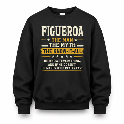 FIGUEROA TM90-K04-125 - NAME Legendary Know-It-All Personalized Funny Shirt