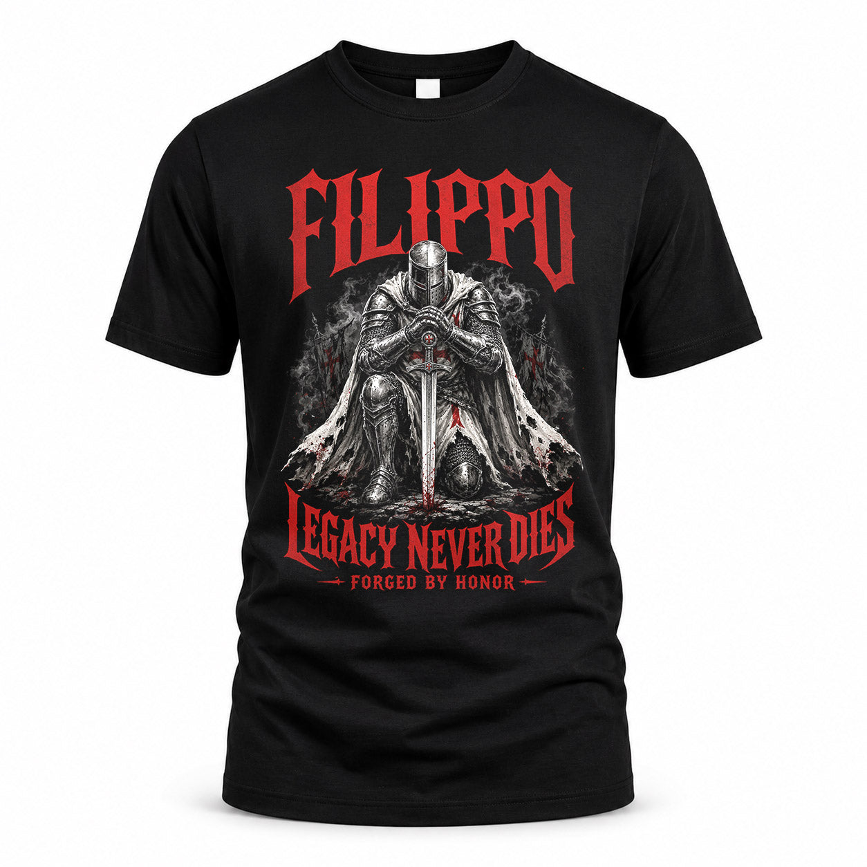 FILIPPO HS90-K04-109 - NAME Legacy Never Dies Forged By Honor Personalized Knight