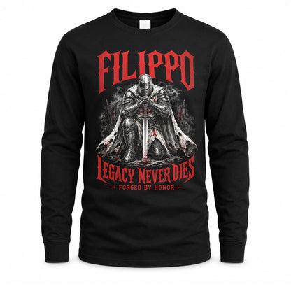 FILIPPO HS90-K04-109 - NAME Legacy Never Dies Forged By Honor Personalized Knight