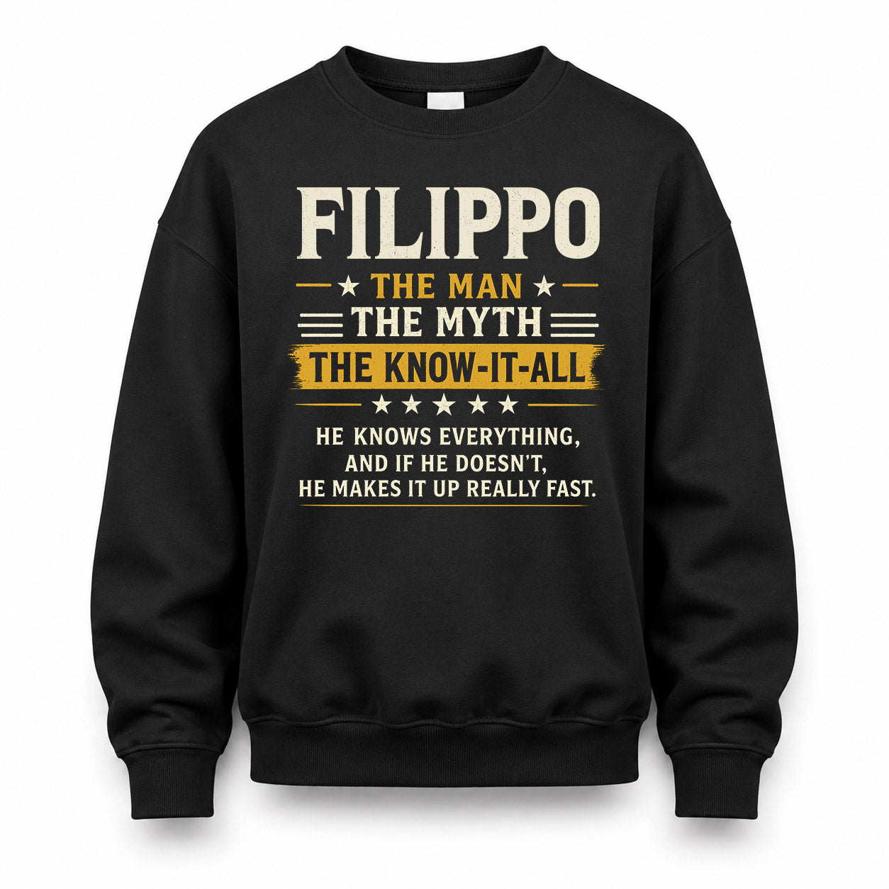 FILIPPO TM90-K04-125 - NAME Legendary Know-It-All Personalized Funny Shirt
