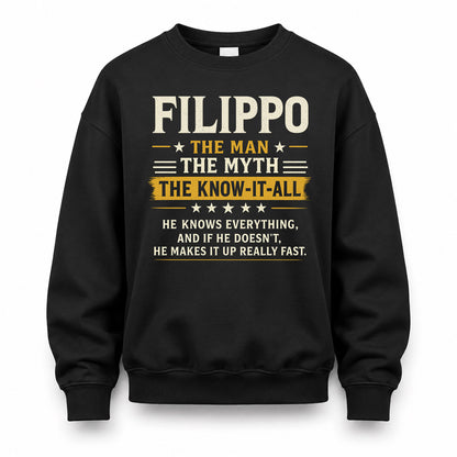 FILIPPO TM90-K04-125 - NAME Legendary Know-It-All Personalized Funny Shirt