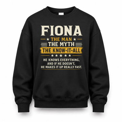 FIONA TM90-K04-125 - NAME Legendary Know-It-All Personalized Funny Shirt