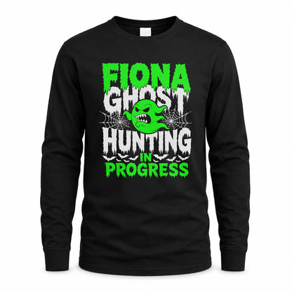 FIONA HW22-K06-109 - NAME Ghost Hunting In Progress Personalized Halloween Shirt