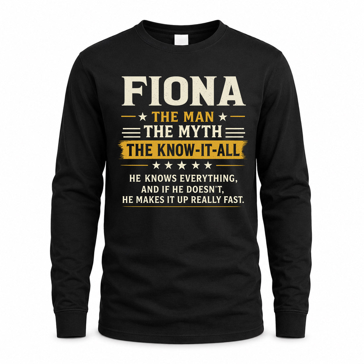 FIONA TM90-K04-125 - NAME Legendary Know-It-All Personalized Funny Shirt
