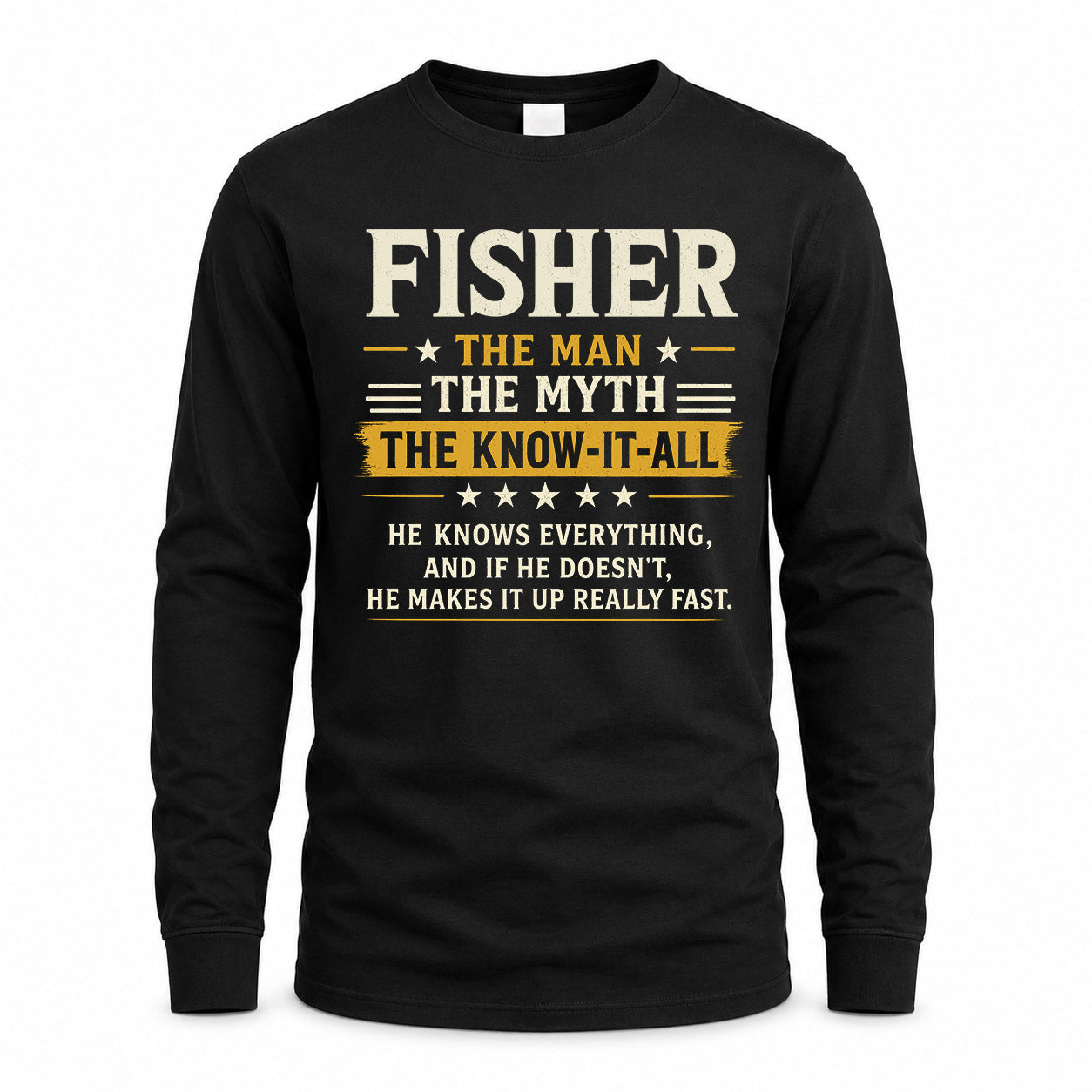 FISHER TM90-K04-125 - NAME Legendary Know-It-All Personalized Funny Shirt