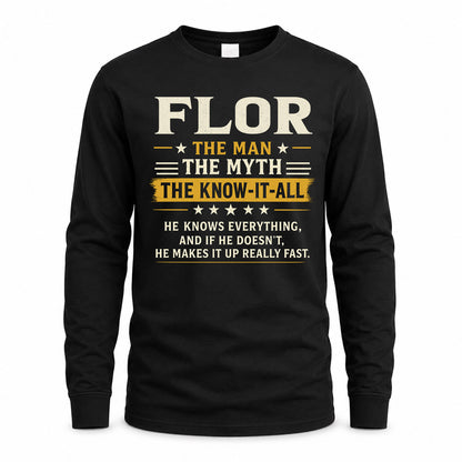 FLOR TM90-K04-125 - NAME Legendary Know-It-All Personalized Funny Shirt