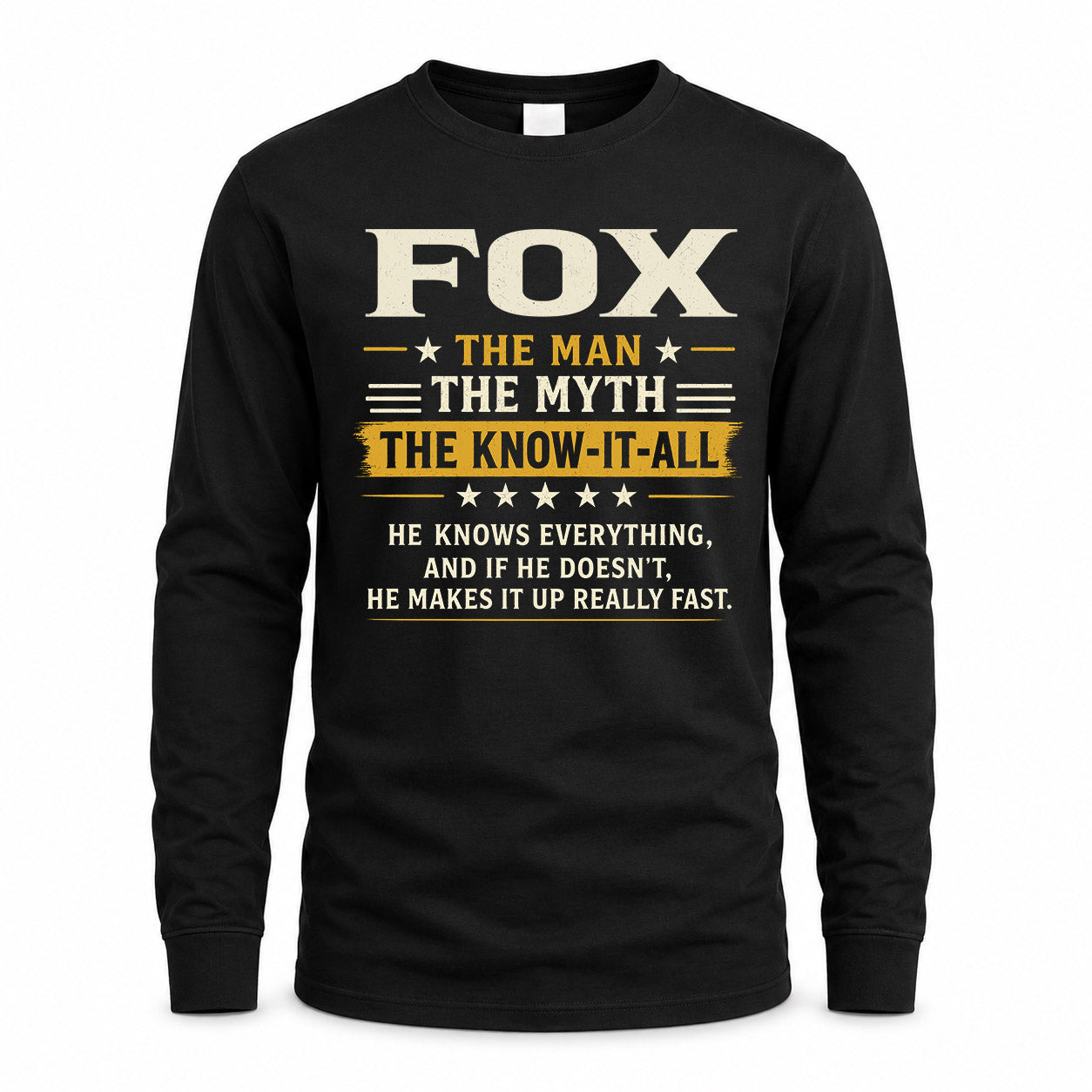 FOX TM90-K04-125 - NAME Legendary Know-It-All Personalized Funny Shirt