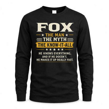 FOX TM90-K04-125 - NAME Legendary Know-It-All Personalized Funny Shirt