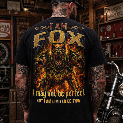 FOX MP88-F2-168–Personalized Bold Quote Apparel “I Am NAME I May Not Be Perfect But I Am Limited Edition