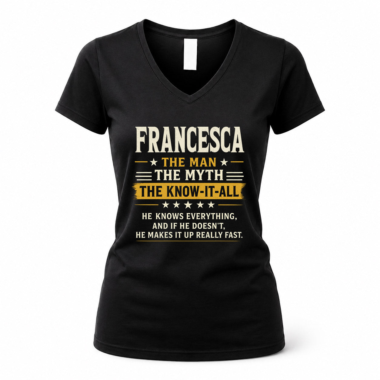 FRANCESCA TM90-K04-125 - NAME Legendary Know-It-All Personalized Funny Shirt