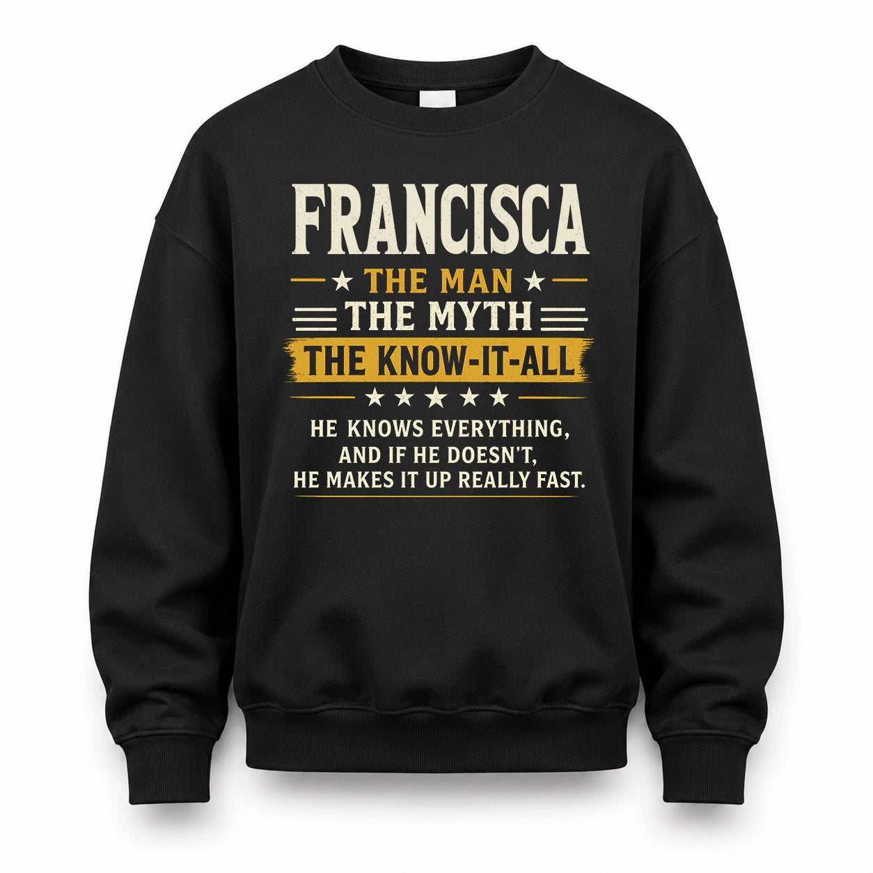FRANCISCA TM90-K04-125 - NAME Legendary Know-It-All Personalized Funny Shirt