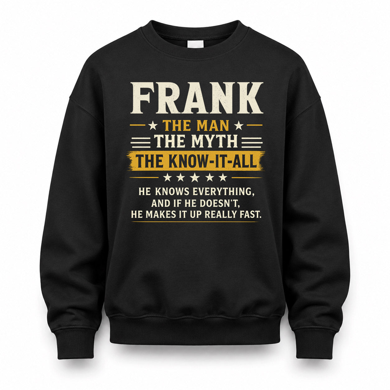 FRANK TM90-K04-125 - NAME Legendary Know-It-All Personalized Funny Shirt