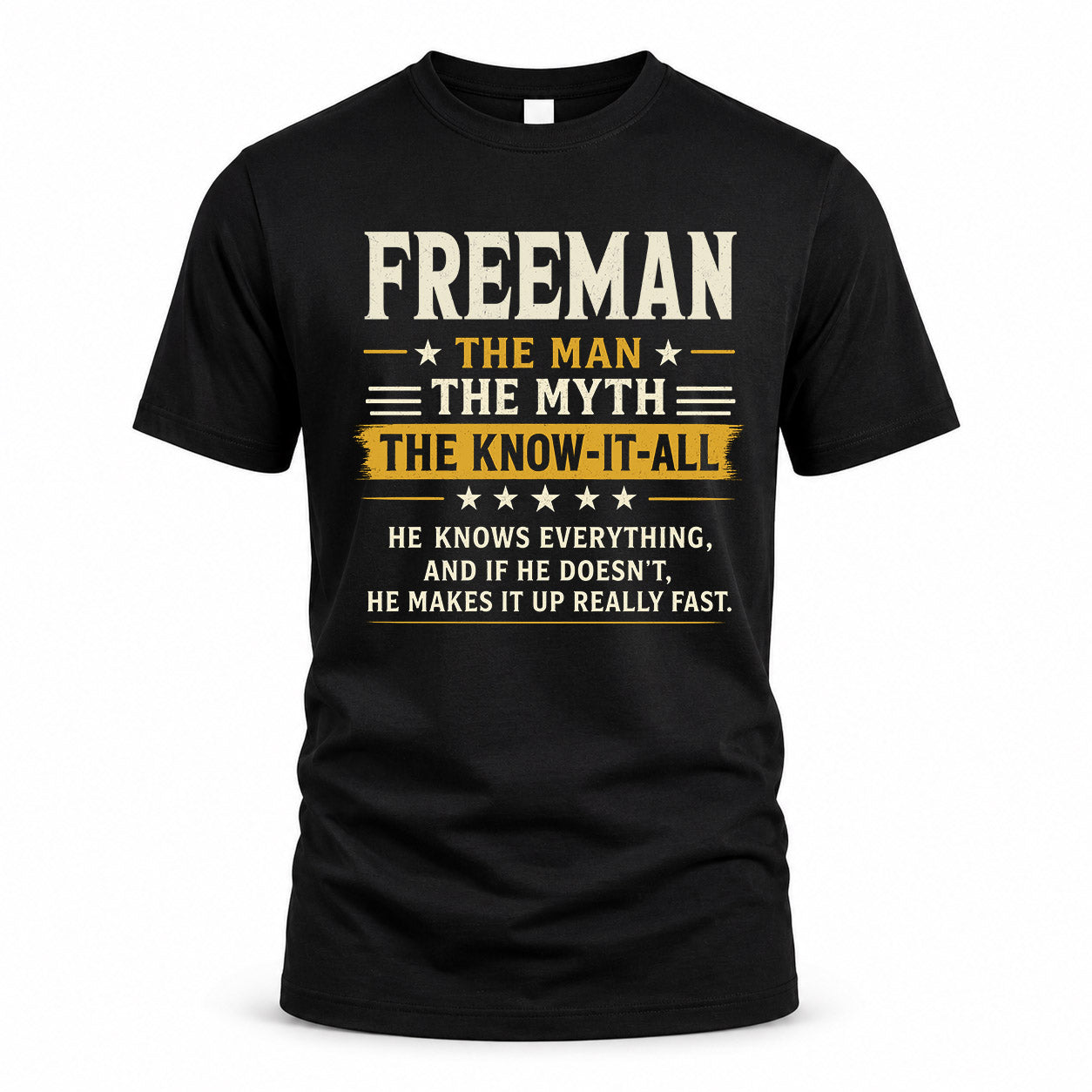 FREEMAN TM90-K04-125 - NAME Legendary Know-It-All Personalized Funny Shirt