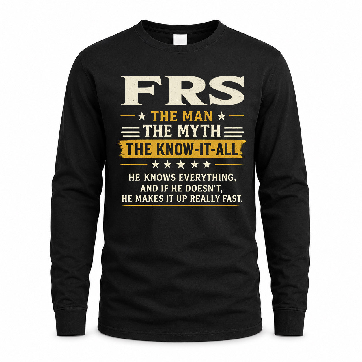 FRS TM90-K04-125 - NAME Legendary Know-It-All Personalized Funny Shirt