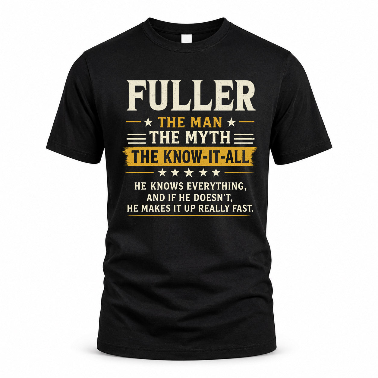 FULLER TM90-K04-125 - NAME Legendary Know-It-All Personalized Funny Shirt