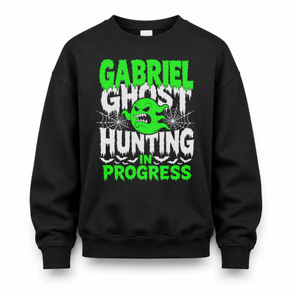 GABRIEL HW22-K06-109 - NAME Ghost Hunting In Progress Personalized Halloween Shirt