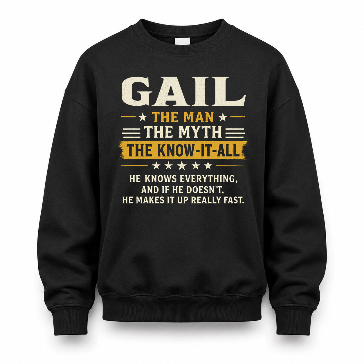 GAIL TM90-K04-125 - NAME Legendary Know-It-All Personalized Funny Shirt
