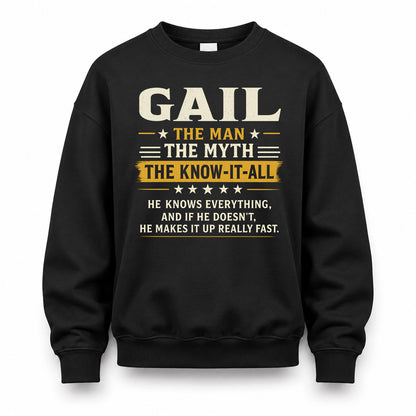 GAIL TM90-K04-125 - NAME Legendary Know-It-All Personalized Funny Shirt