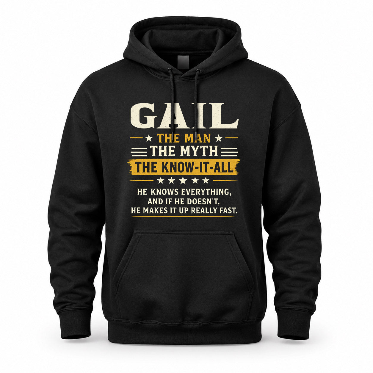 GAIL TM90-K04-125 - NAME Legendary Know-It-All Personalized Funny Shirt