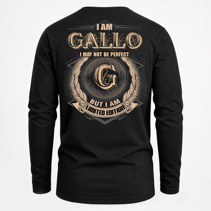 GALLO PH55-T25-Personalized Name Quote Apparel “I Am NAME May Not Be Perfect But I Am Limited Edition”