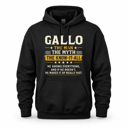 GALLO TM90-K04-125 - NAME Legendary Know-It-All Personalized Funny Shirt